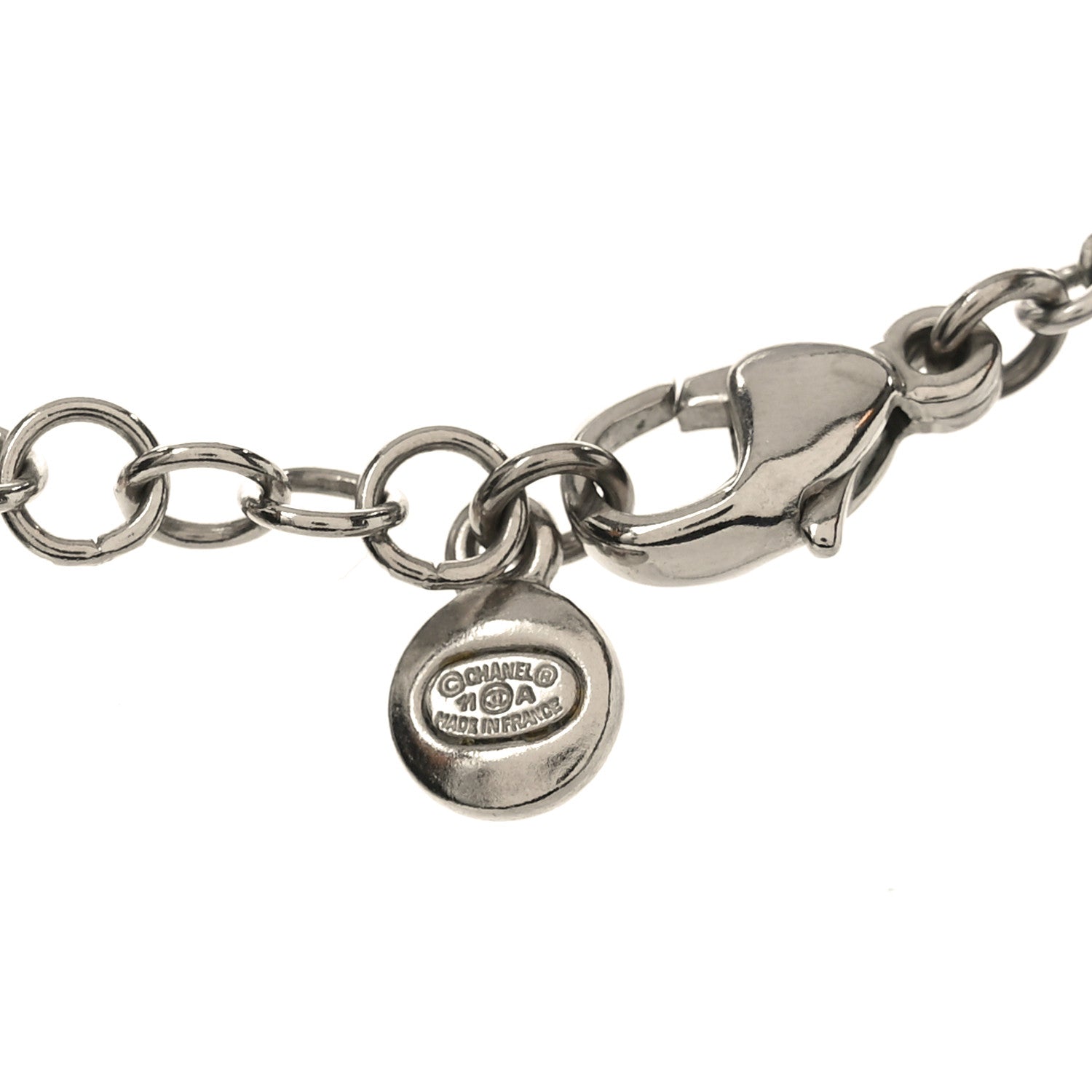 Chanel Crystal Star CC Pendant Necklace Silver Gold 4 of 5