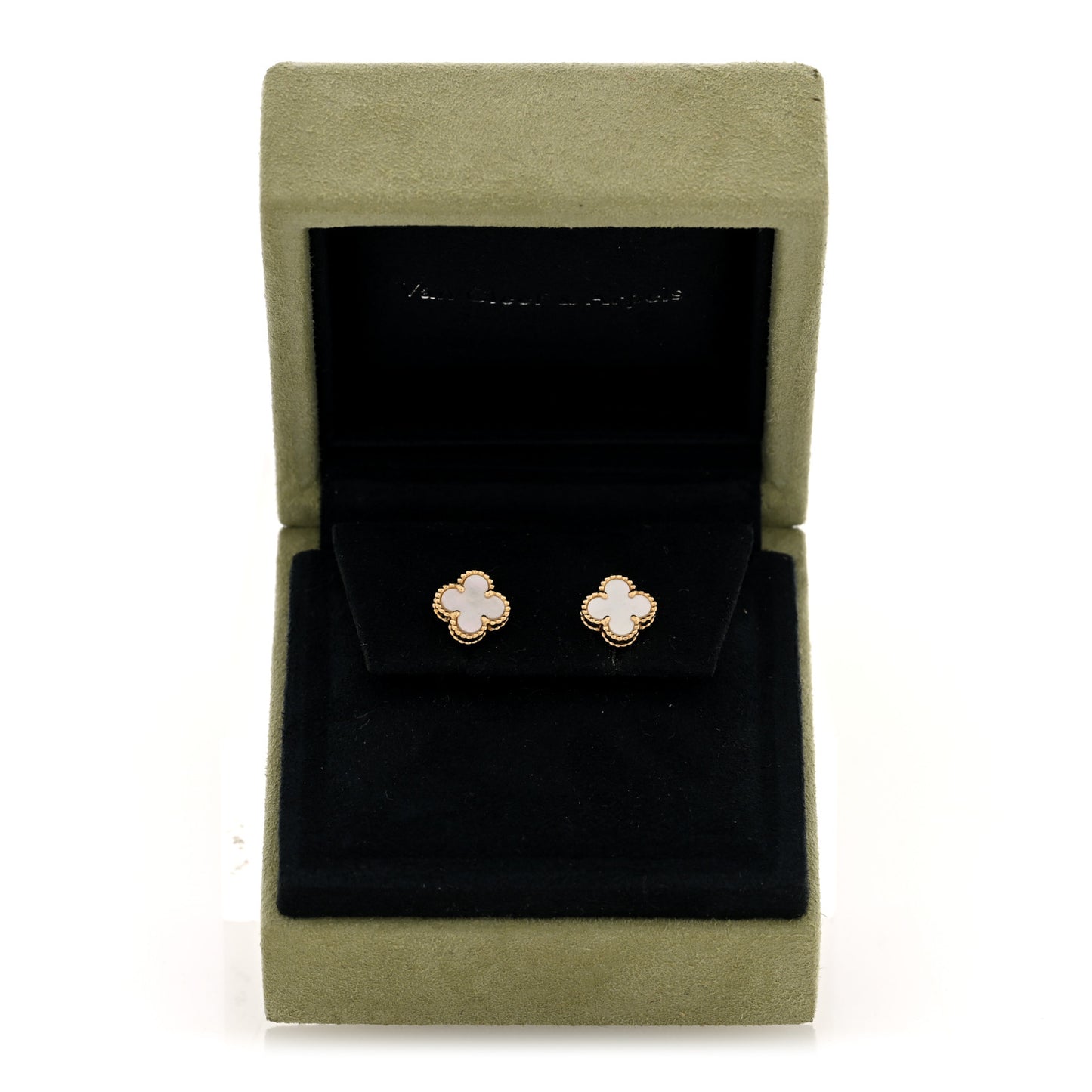 18K Yellow Gold Mother of Pearl Sweet Alhambra Earrings
