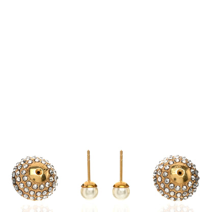 Christian Dior Crystal Pearl Dior Tribales Earrings Gold 3 of 4