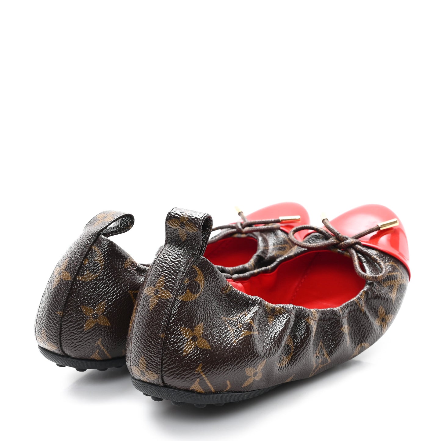 Monogram Patent Flirty Ballerina Flats 38.5 Coquelicot