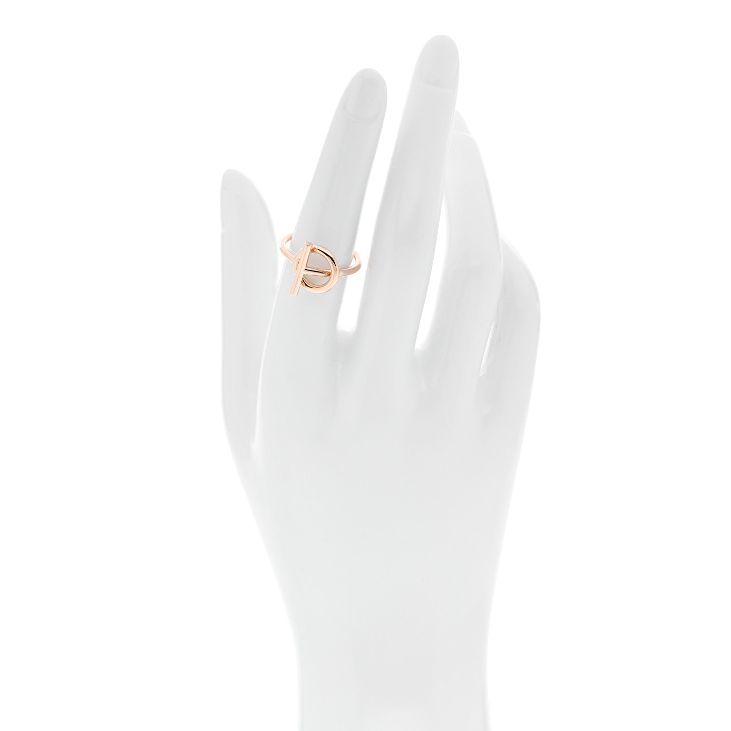 Hermes 18K Rose Gold PM Echappee Ring 53 6.25 2 of 6