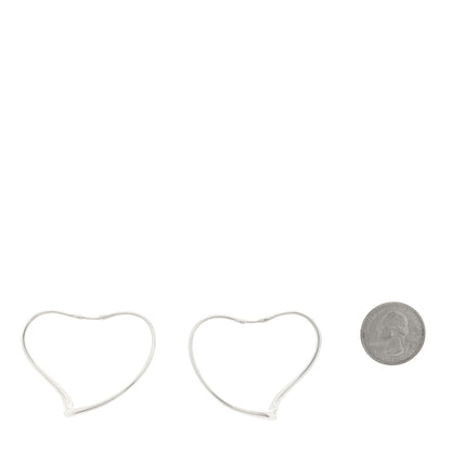 Tiffany Sterling Silver Large Elsa Peretti Open Heart Hoop Earrings 2 of 4
