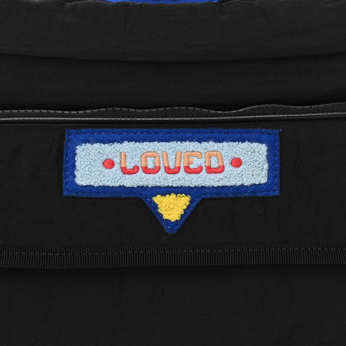 Nylon 80s Logo Patch Belt Bag Black
