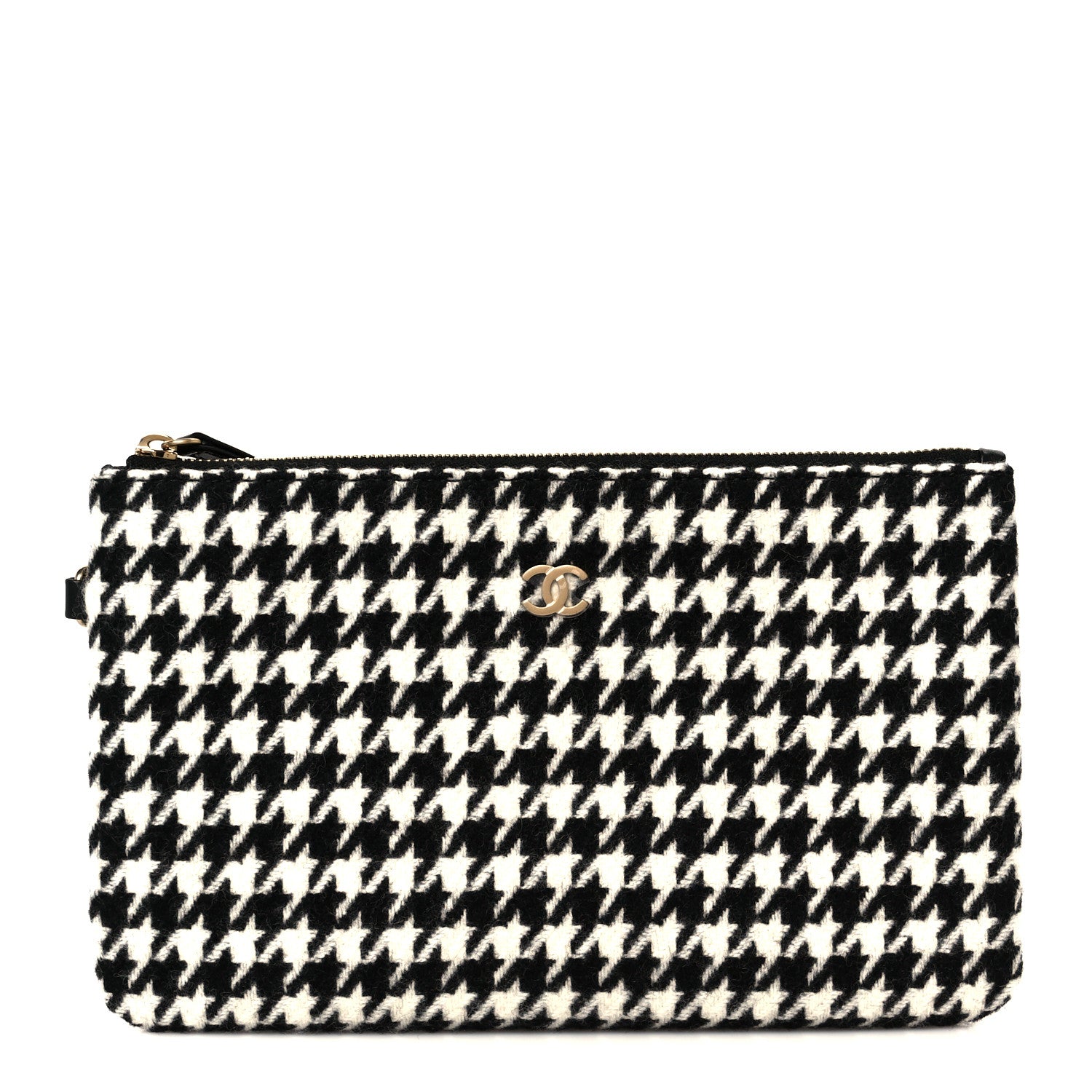 Chanel Tweed Houndstooth Chanel 22 Removable Pouch Black Ecru 1 of 6