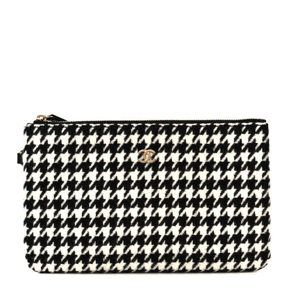 Chanel Tweed Houndstooth Chanel 22 Removable Pouch Black Ecru 1 of 6