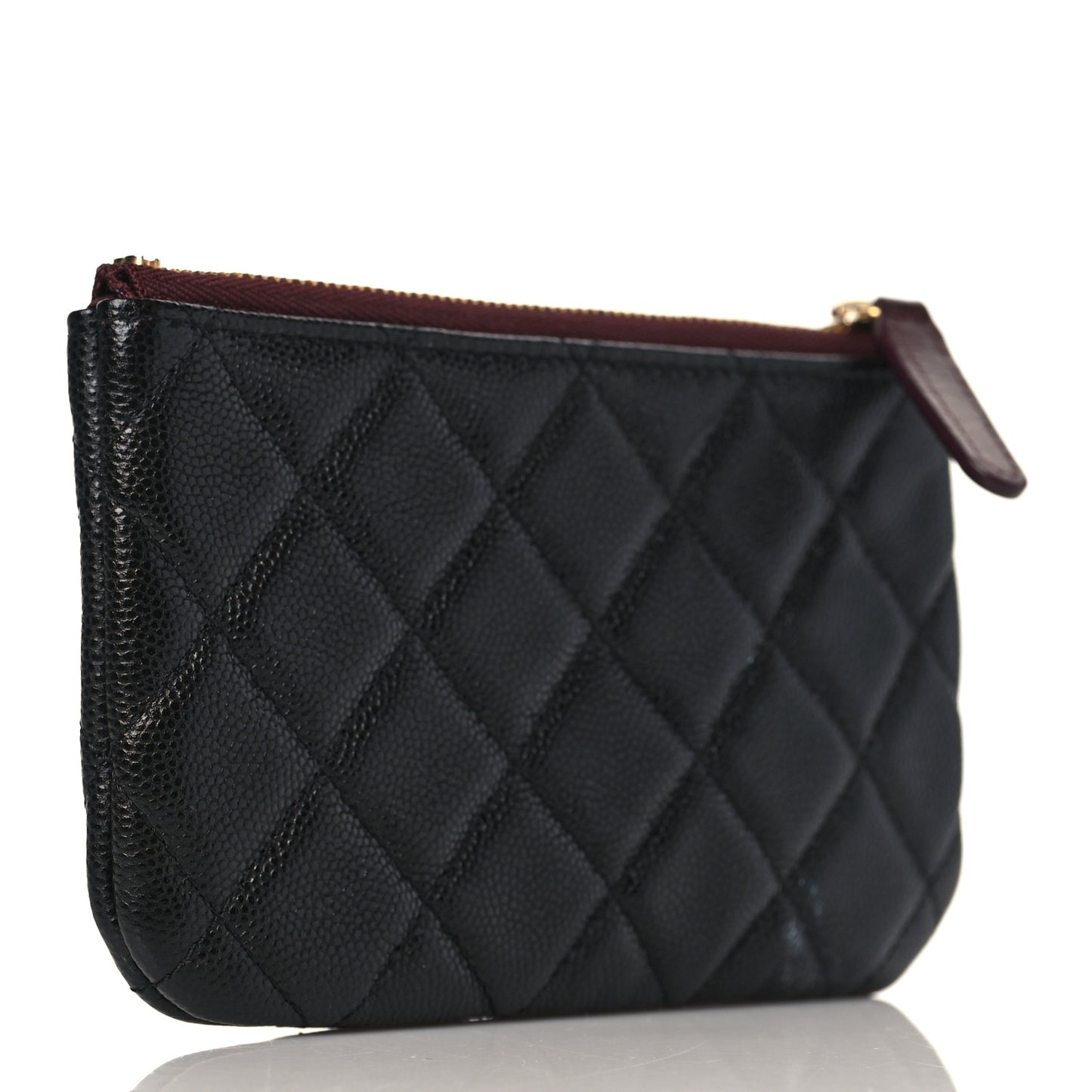 Caviar Quilted Small Cosmetic Case Black