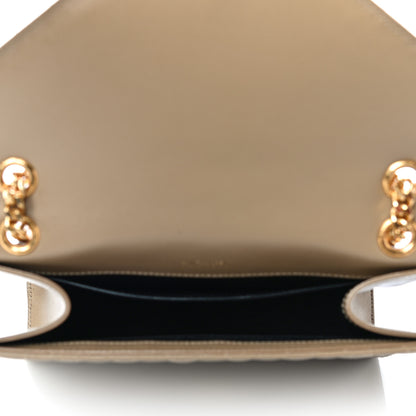 Saint Laurent Grain De Poudre Textured Mixed Matelasse Medium Triquilt Monogram Satchel Dark Beige 4 of 20