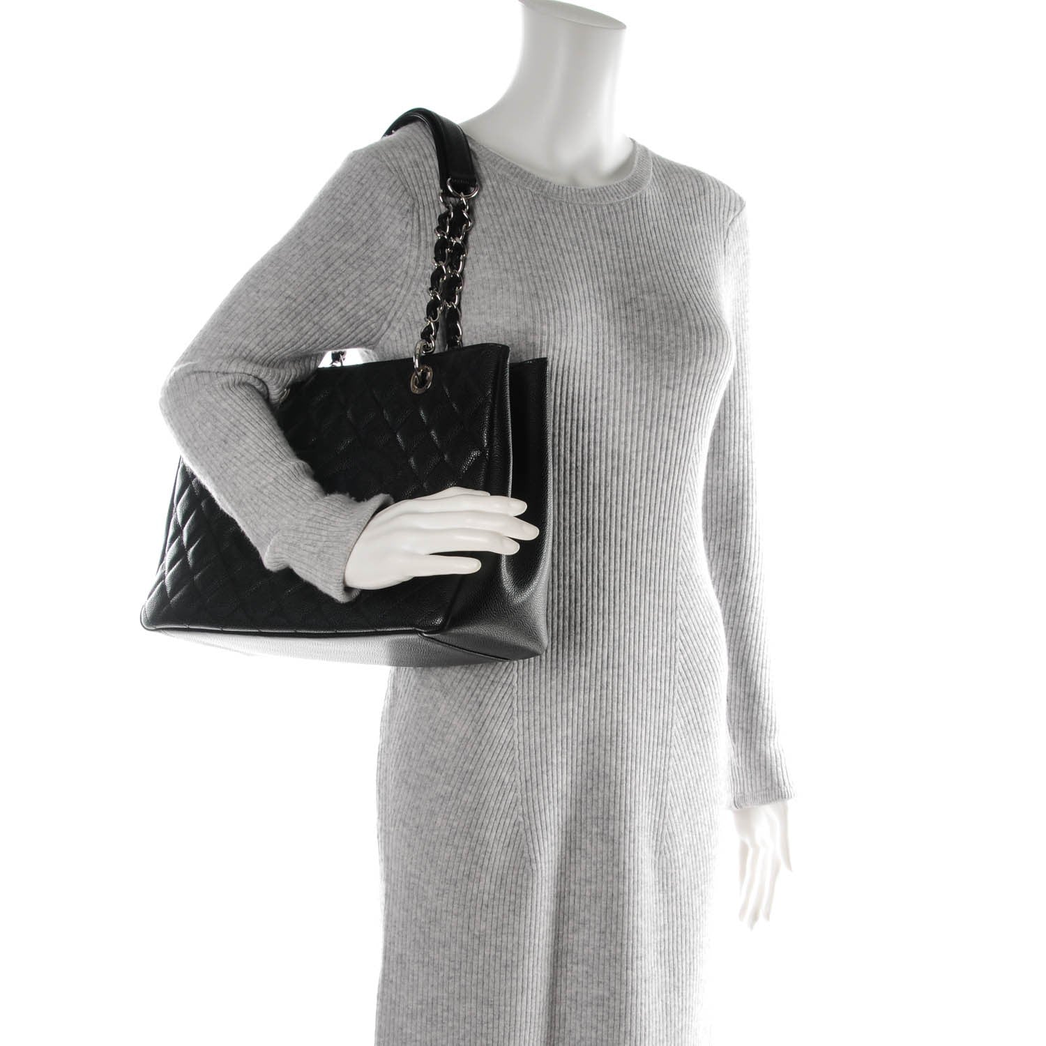Chanel Caviar Quilted Grand Shopping Tote GST Black 2 of 7