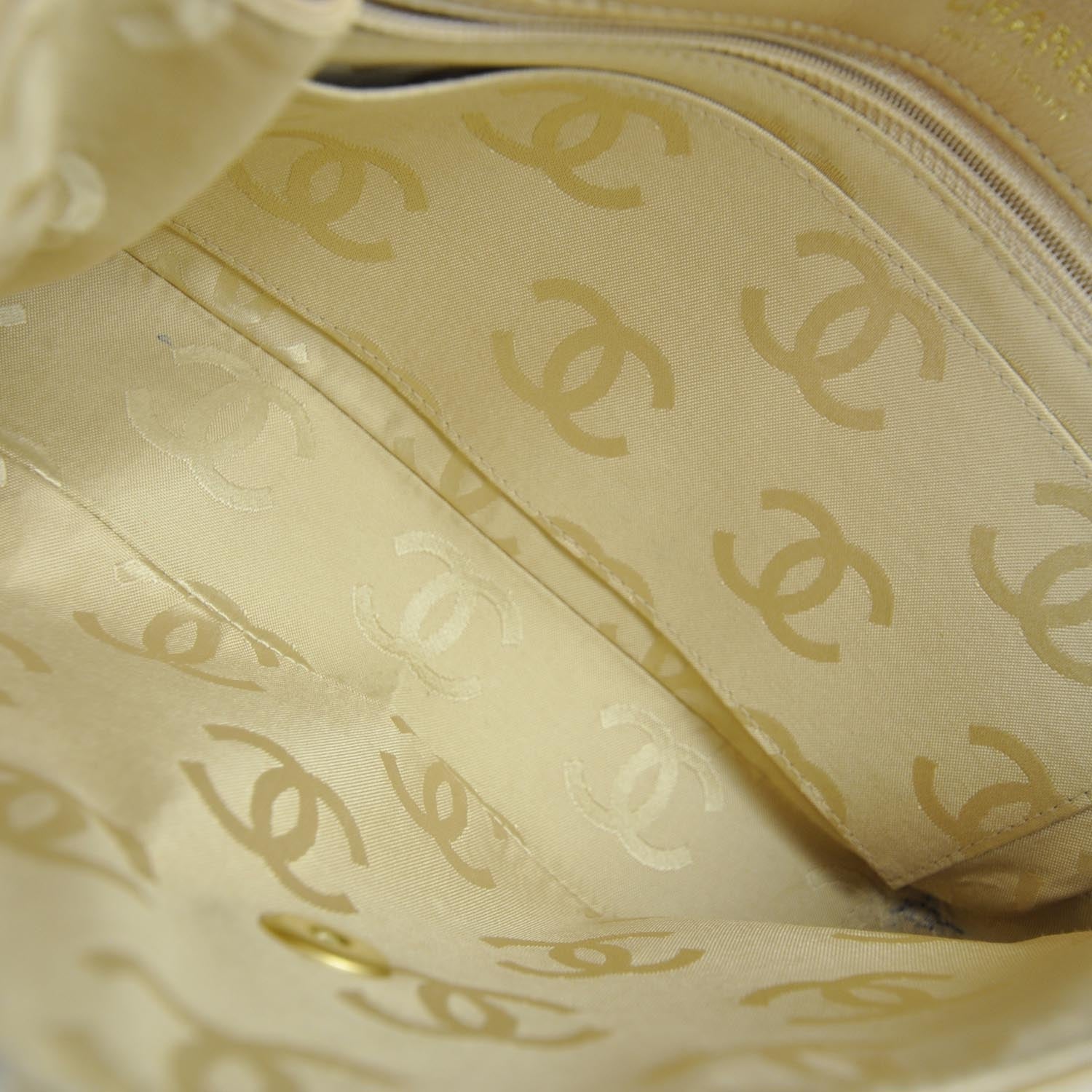 Chanel Leather Quilted Surpique Flap Beige 7 of 11