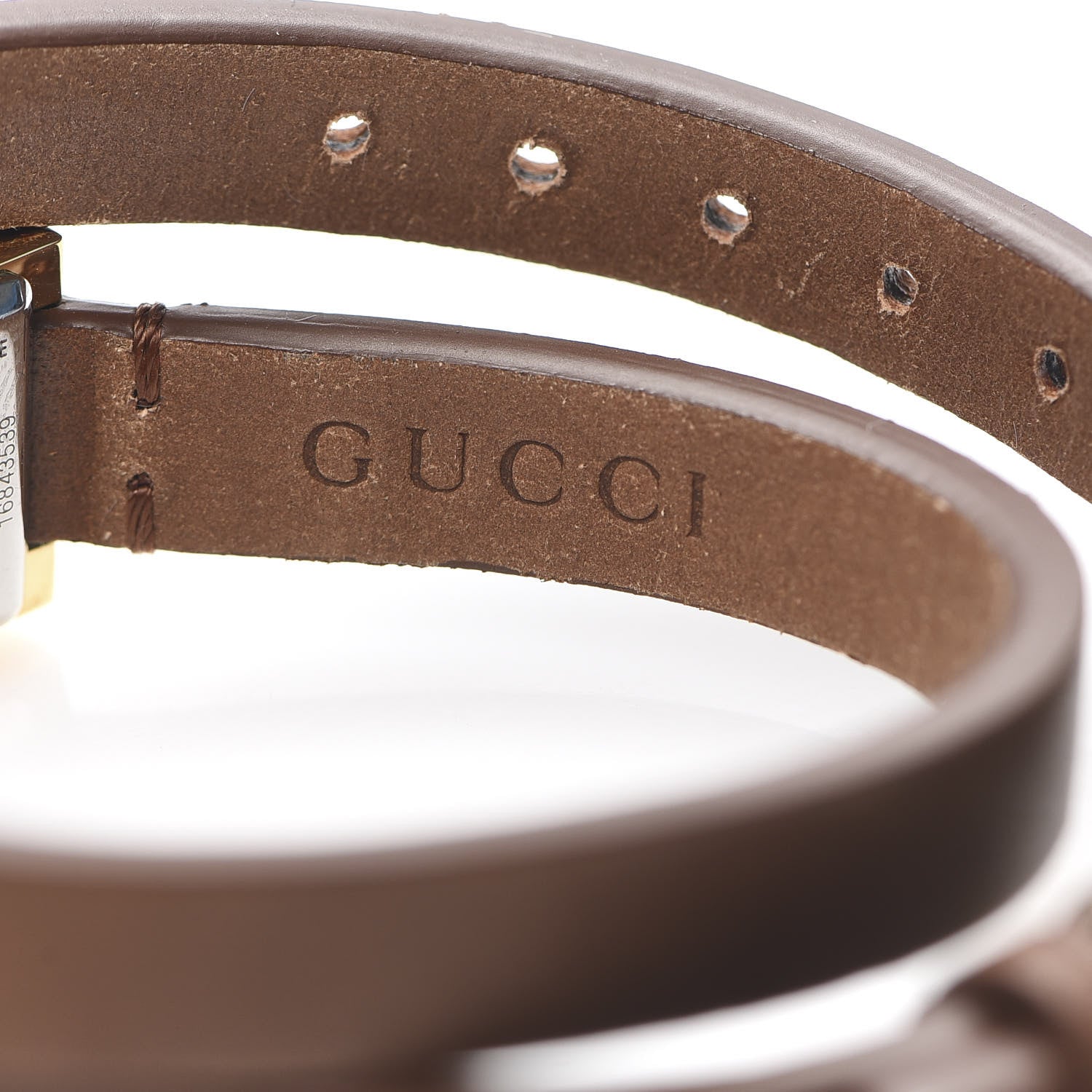 Gucci Stainless Steel Calfskin Mother of Pearl 14mm G-Frame Square Double Wrap Quartz Watch 6 of 8