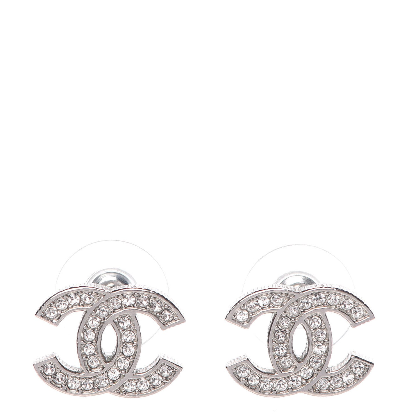 Crystal CC Earrings Silver