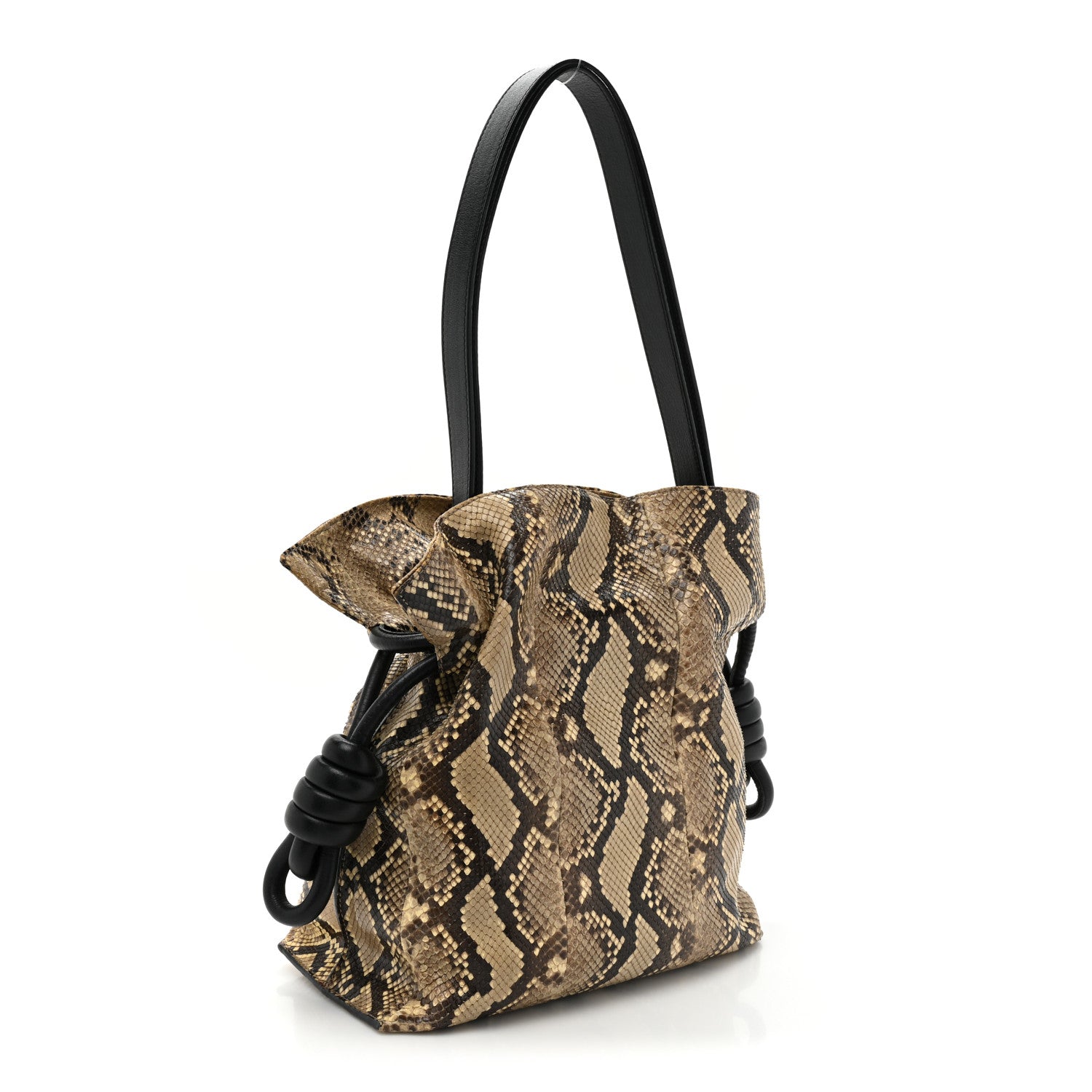 Loewe Snakeskin Flamenco Knot Bag Black 3 of 12