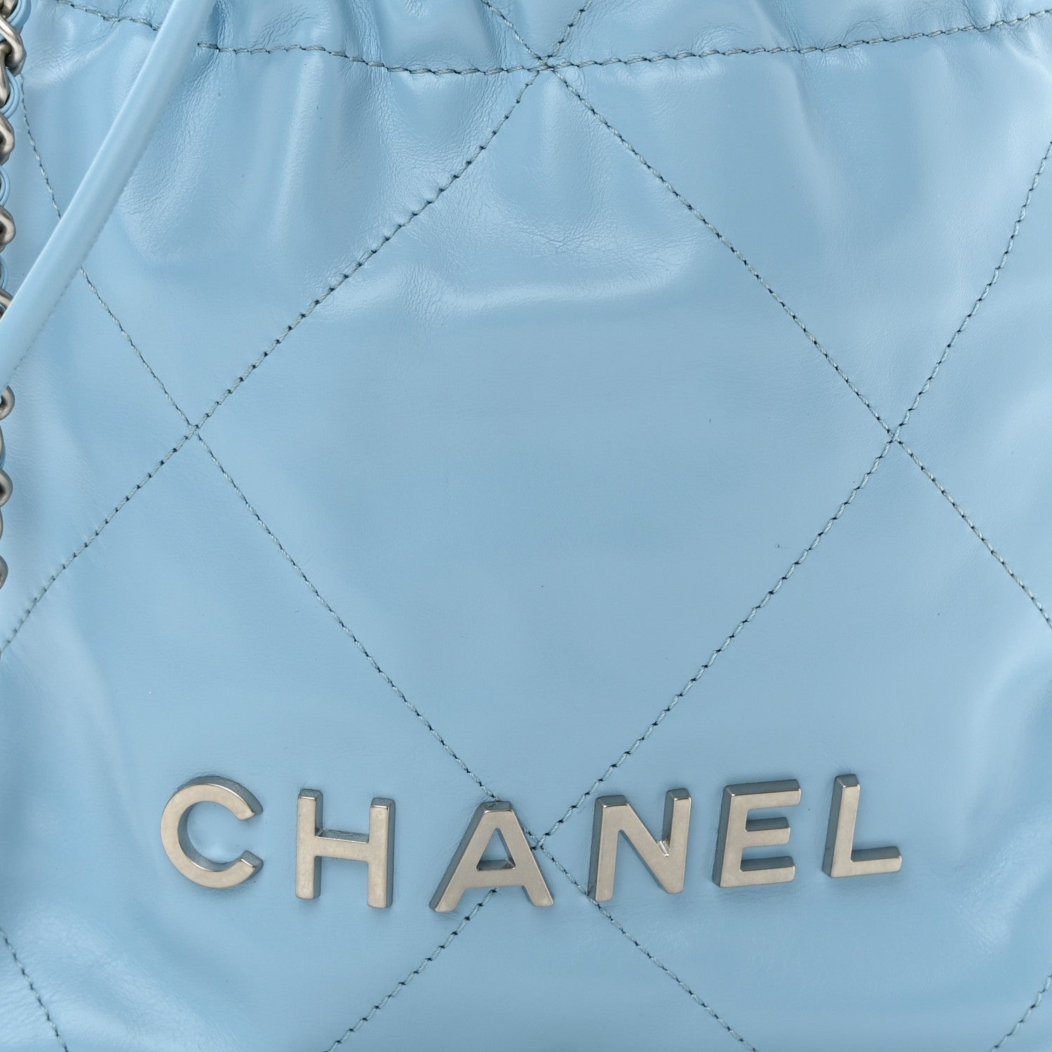 Chanel Shiny Calfskin Quilted Mini Chanel 22 Light Blue 8 of 11