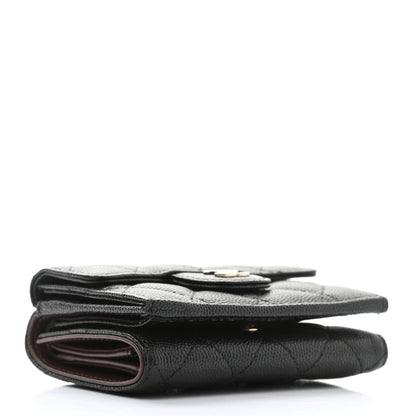 Chanel Caviar Quilted Double Flap Wallet Black 4 of 9