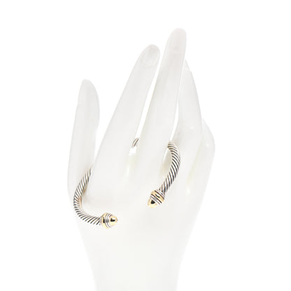 David Yurman Sterling Silver 14K Yellow Gold 5mm Cable Classics Dome Bracelet 2 of 5