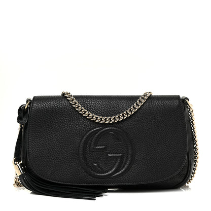 Gucci Pebbled Calfskin Medium Soho Flap Crossbody Black 1 of 17
