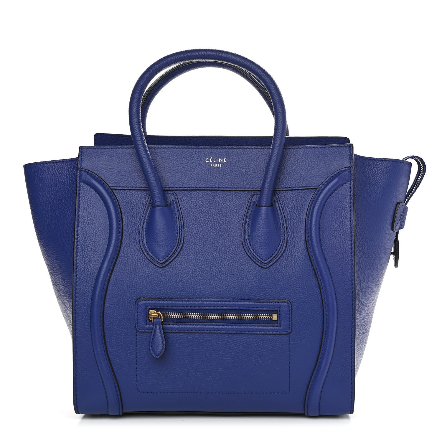 Celine Drummed Calfskin Mini Luggage Indigo 1 of 11