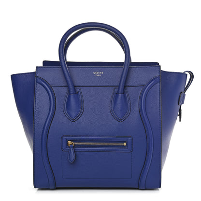 Celine Drummed Calfskin Mini Luggage Indigo 1 of 11