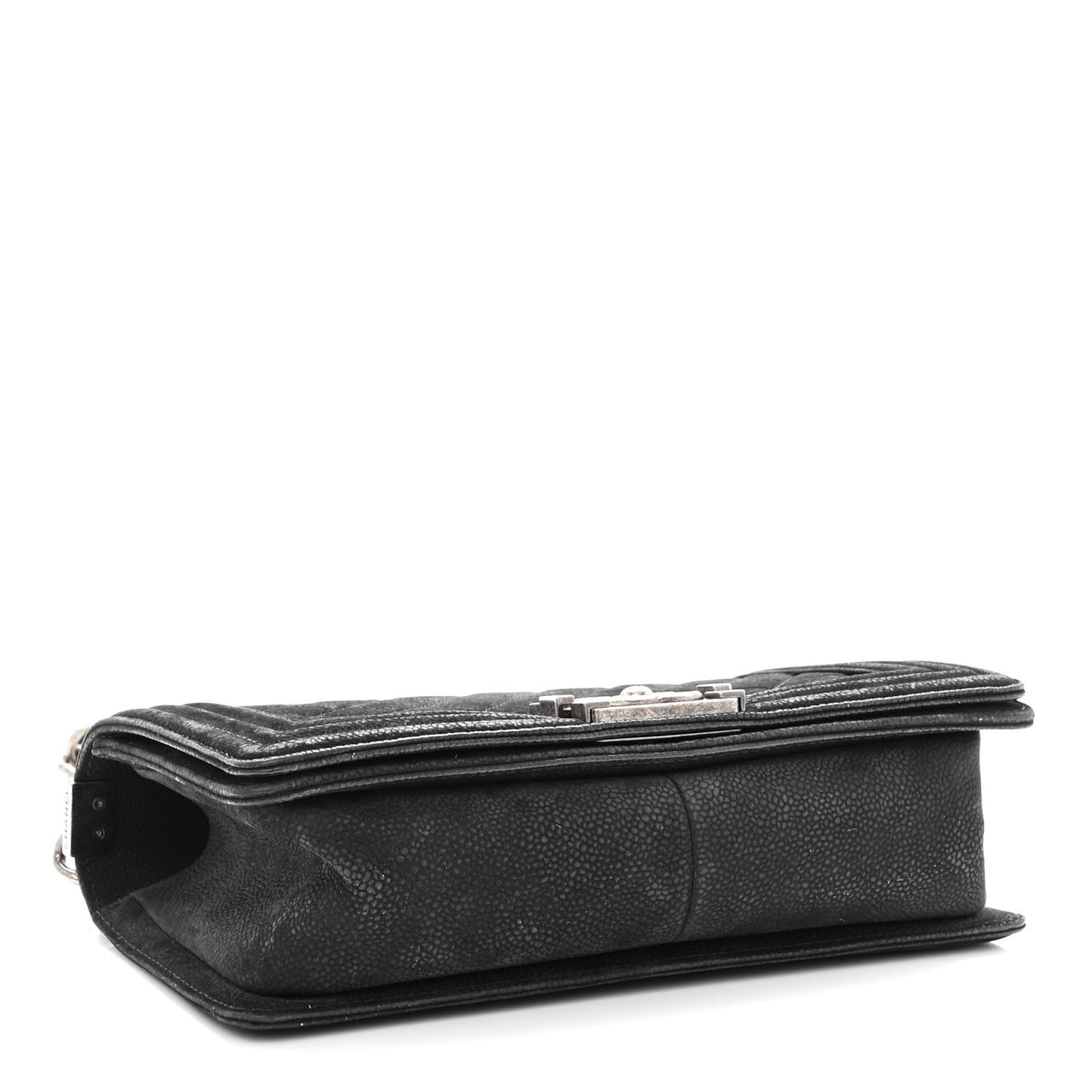 Iridescent Caviar Quilted Medium Boy Flap Black
