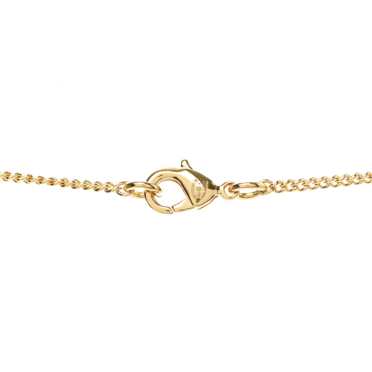 Metal CC Paris Button Necklace Gold