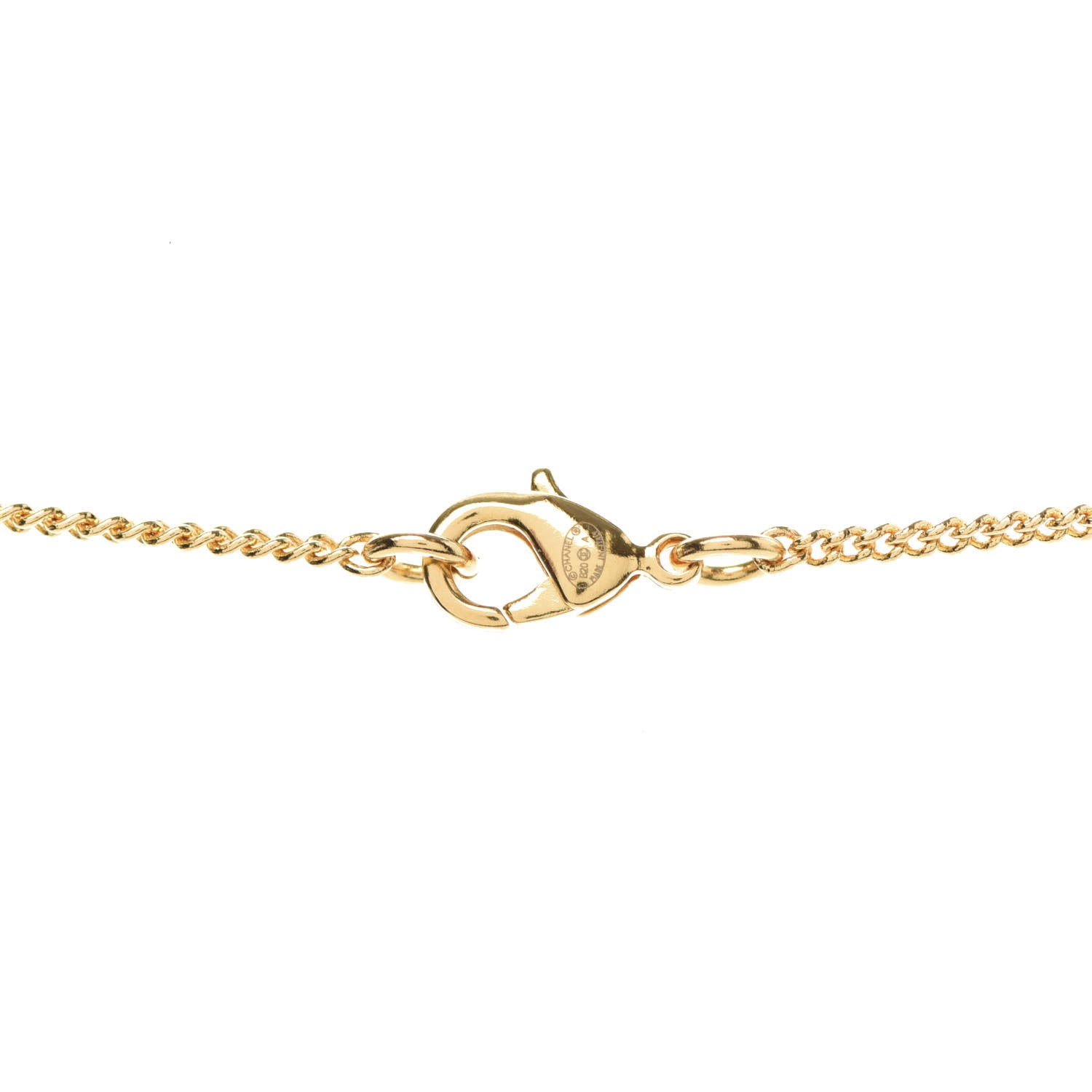 Chanel Metal CC Paris Button Necklace Gold 5 of 6