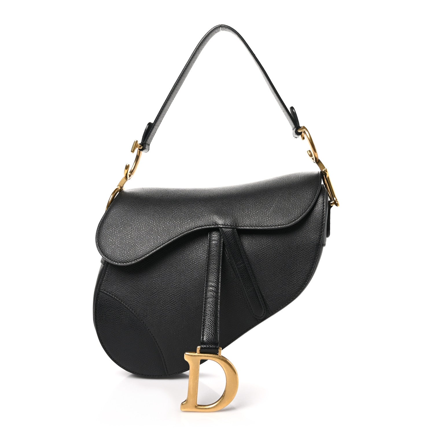 Christian Dior Grained Calfskin Saddle Bag Black 1 of 11