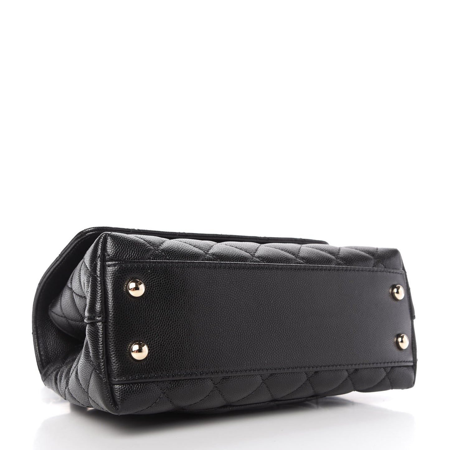 Caviar Quilted Mini Coco Handle Flap Black