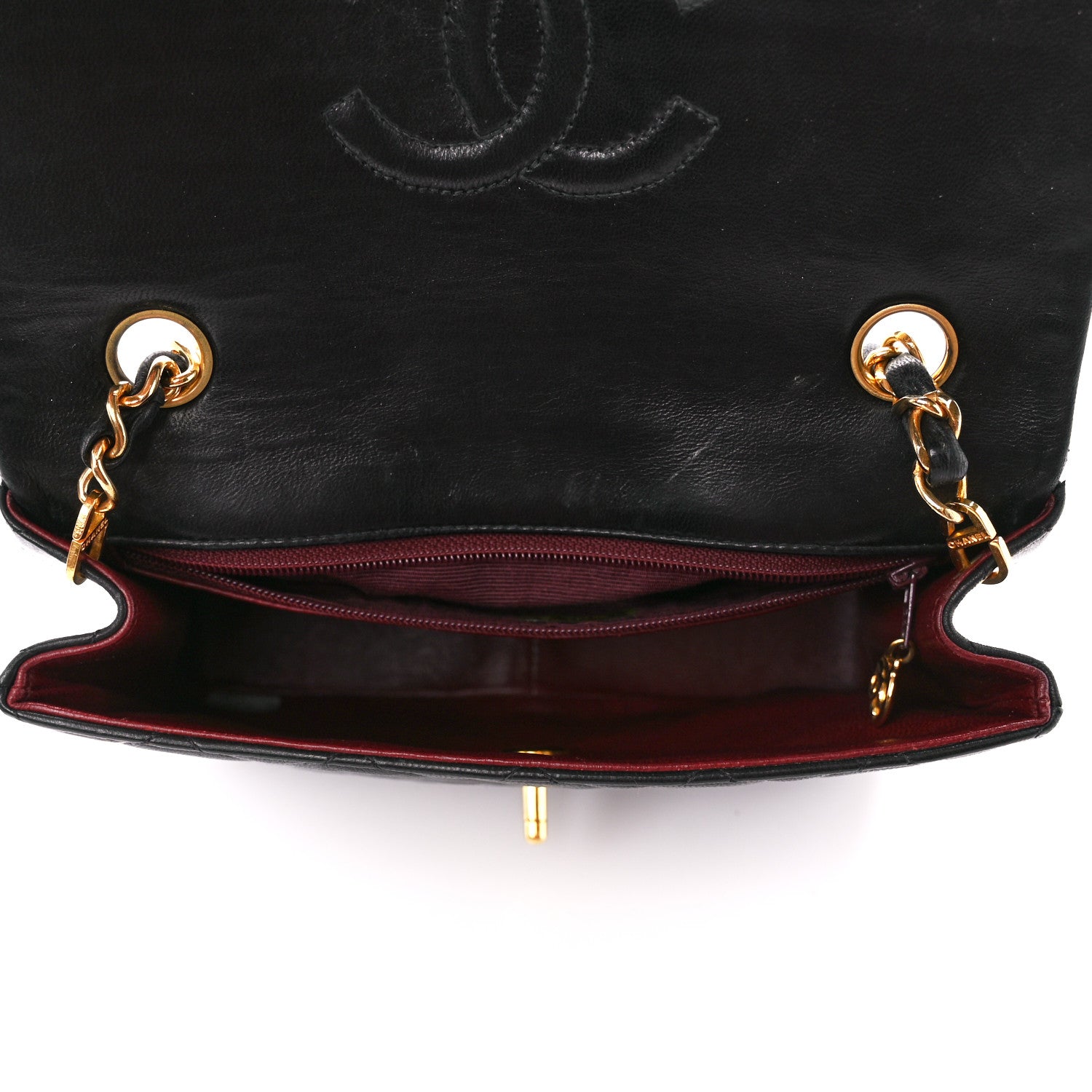 Chanel Lambskin Quilted Mini Square Flap Bag Black 5 of 12