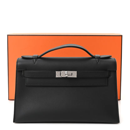 Hermes Swift Kelly Pochette Clutch Black 11 of 11