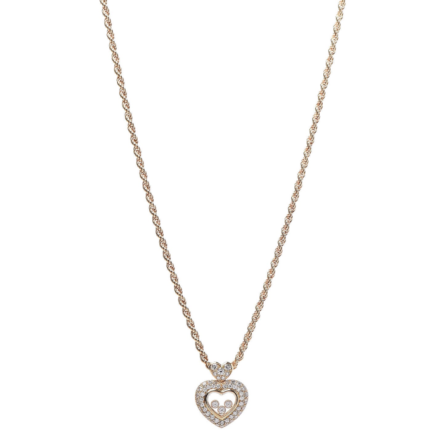 18K Yellow Gold Happy Diamonds Icons Heart Pendant Necklace