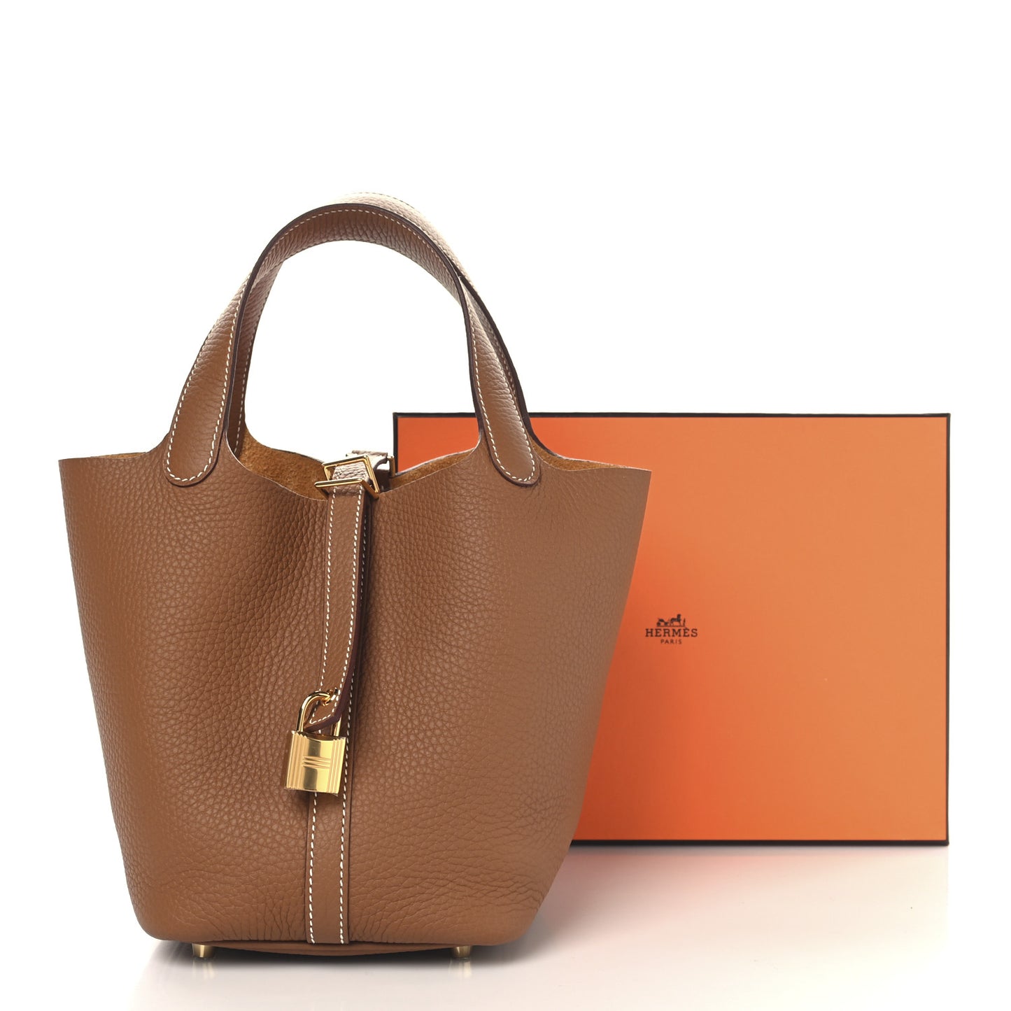 Taurillon Clemence Picotin Lock 18 PM Gold