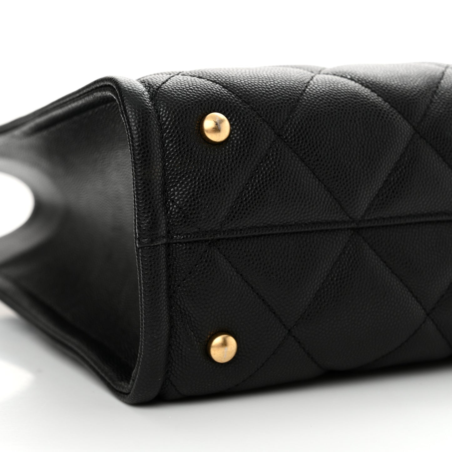 Caviar Quilted Large Shopping Tote Black