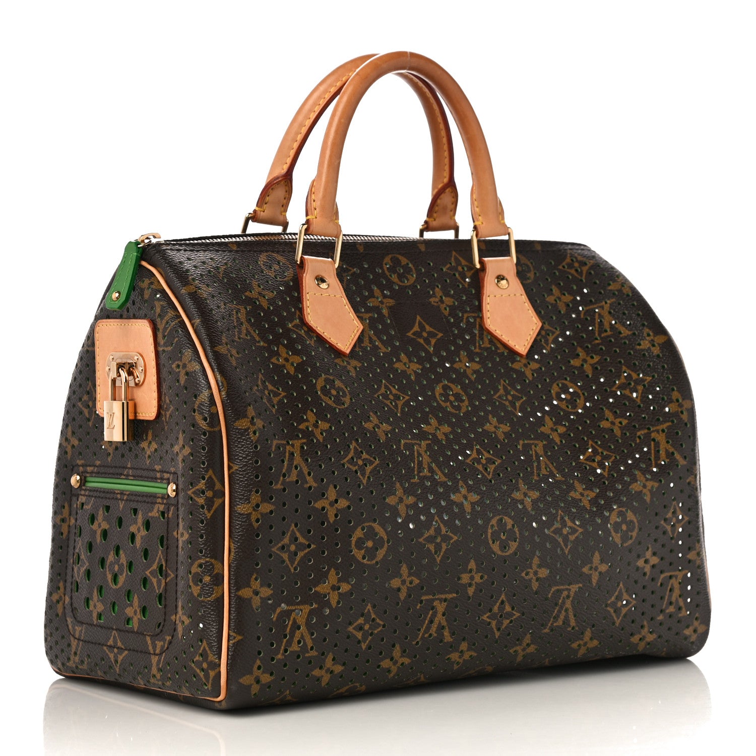 Louis Vuitton Monogram Perforated Speedy 30 Green 3 of 14