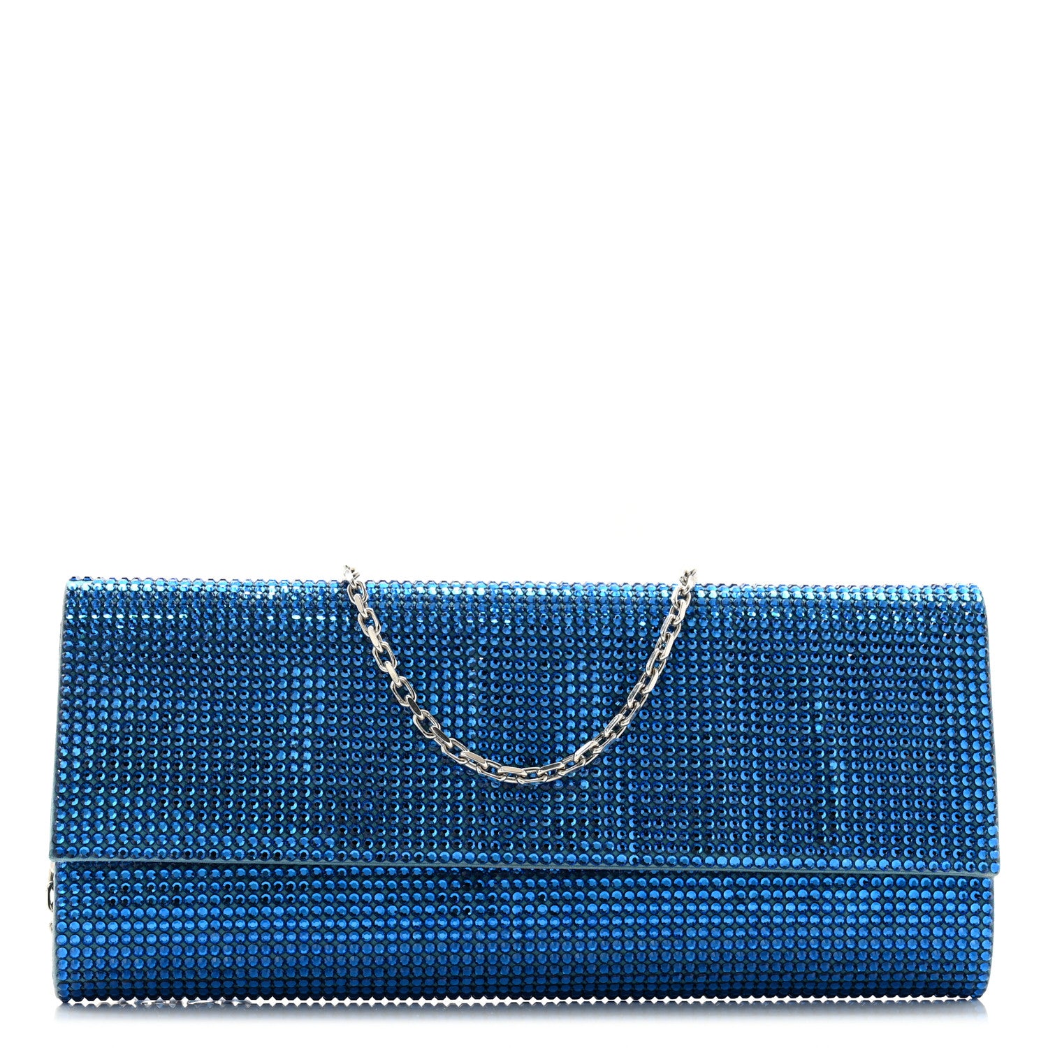 Judith Leiber Swarovski Crystal Fizzy Clutch Blue 1 of 12