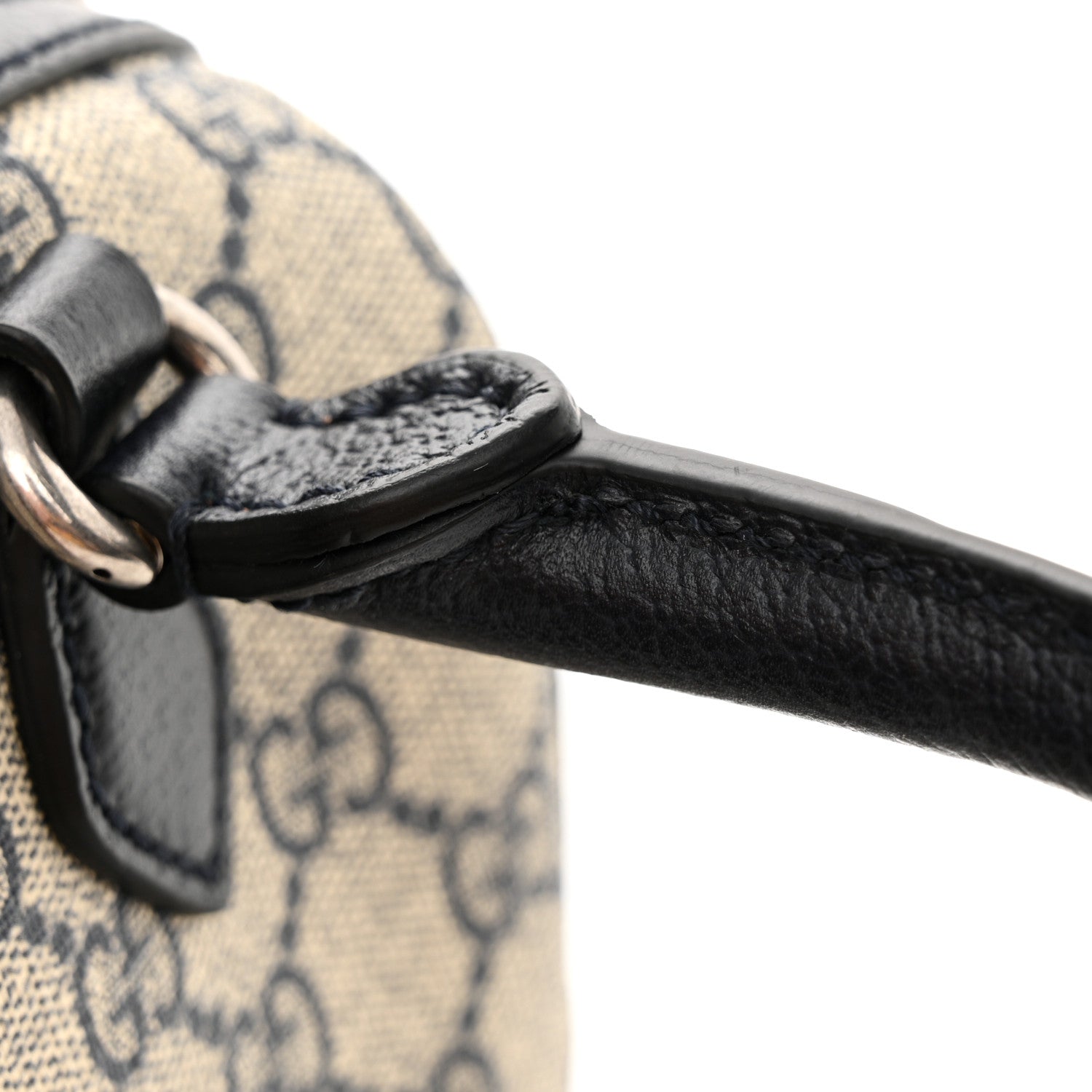 Gucci GG Supreme Monogram Textured Dollar Calfskin Web Mini Ophidia Top Handle Bag Beige Blue 12 of 12
