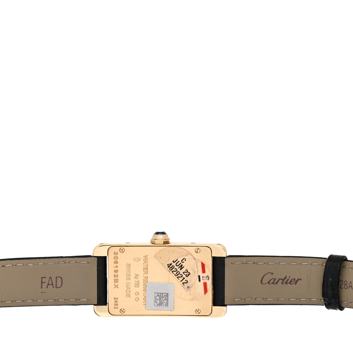Cartier 18K Yellow Gold Alligator 19mm Tank Americaine Quartz Watch 4 of 5
