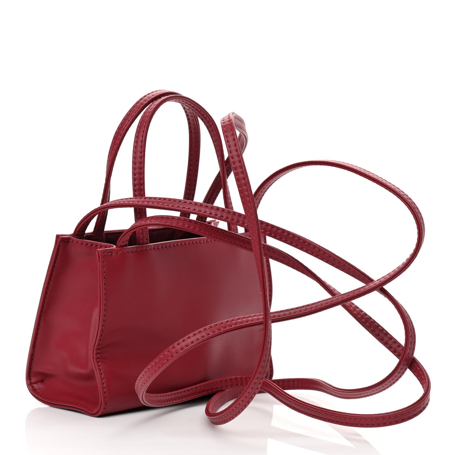 Telfar Vegan Leather Small Shopping Bag Oxblood 3 of 10
