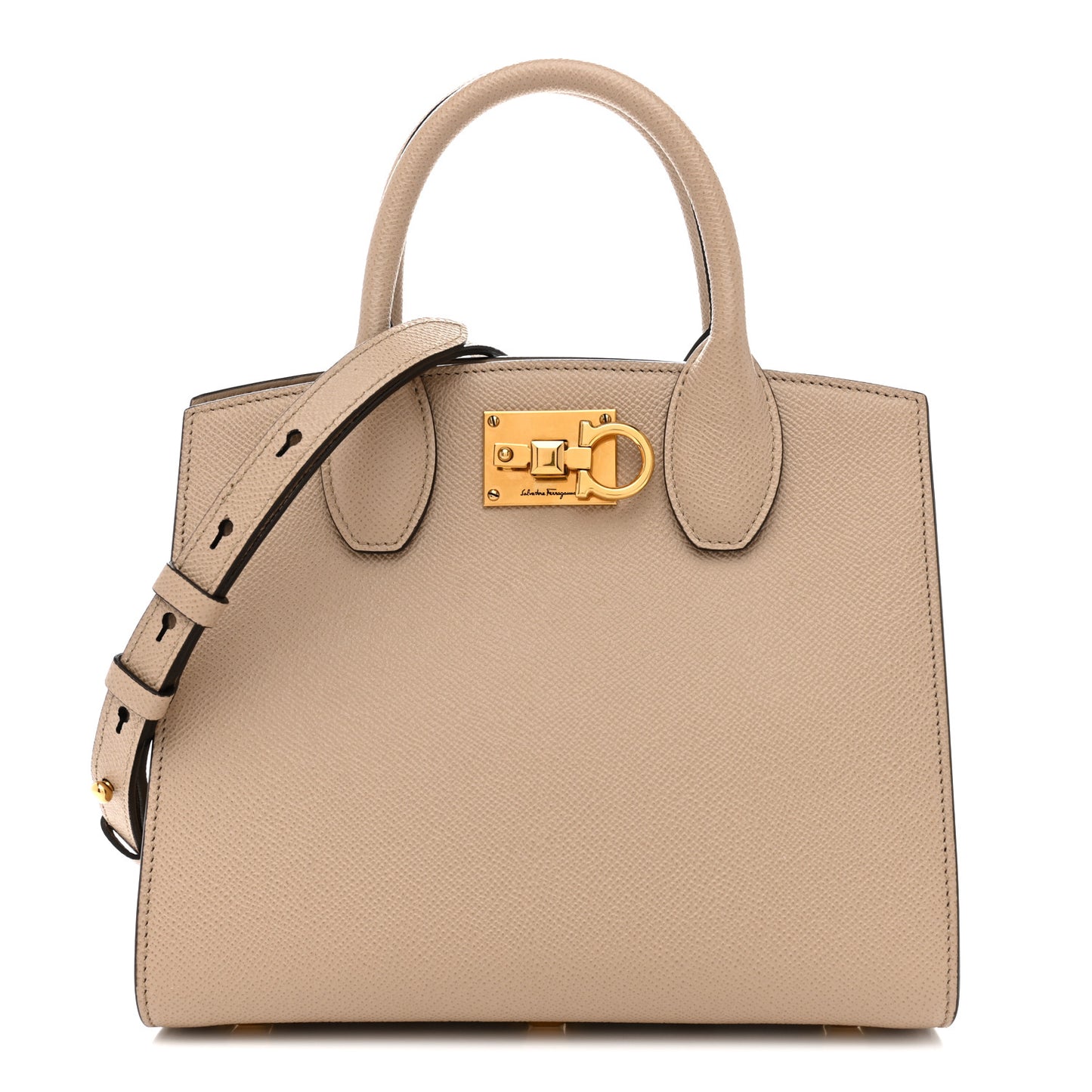 Hammered Calfskin Small The Studio Box Bag Daino