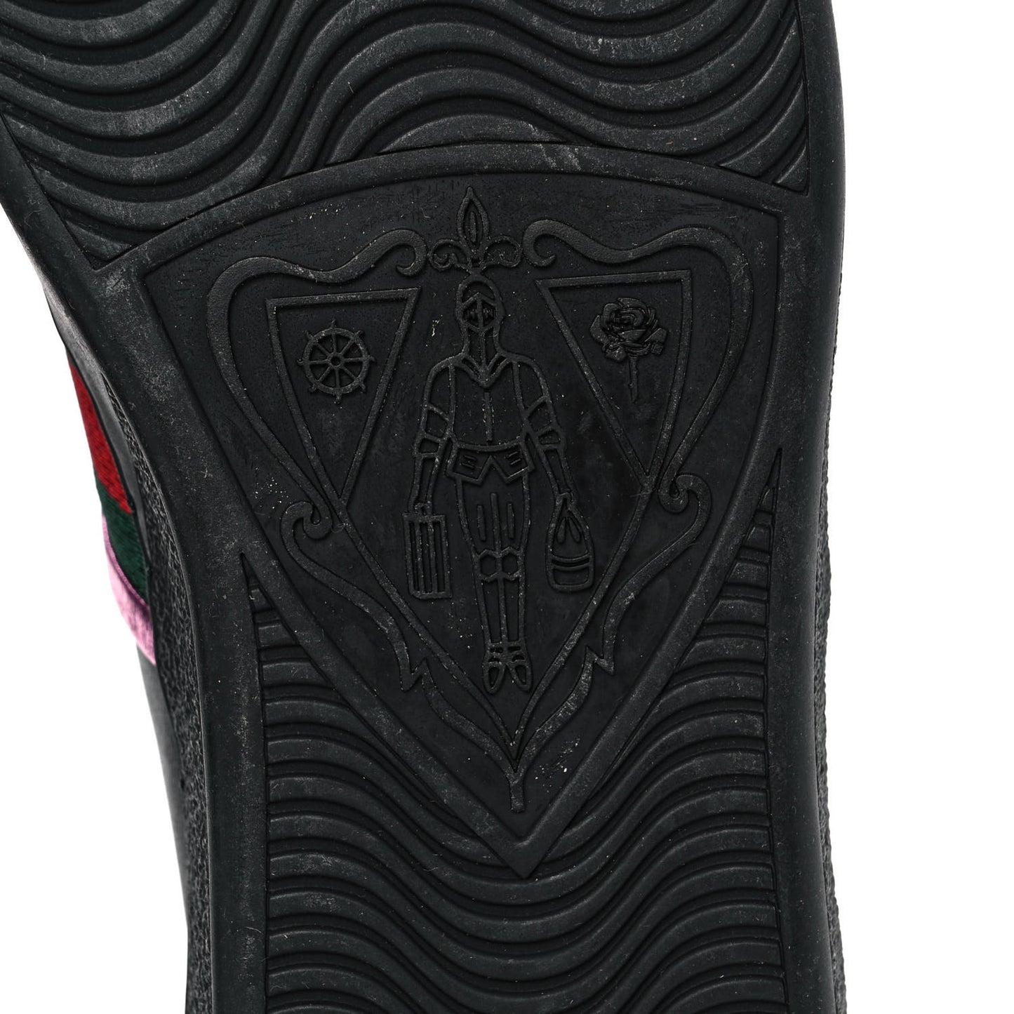 Calfskin Ayers Web Flames Embroidered Mens Ace Sneakers 11.5 Black