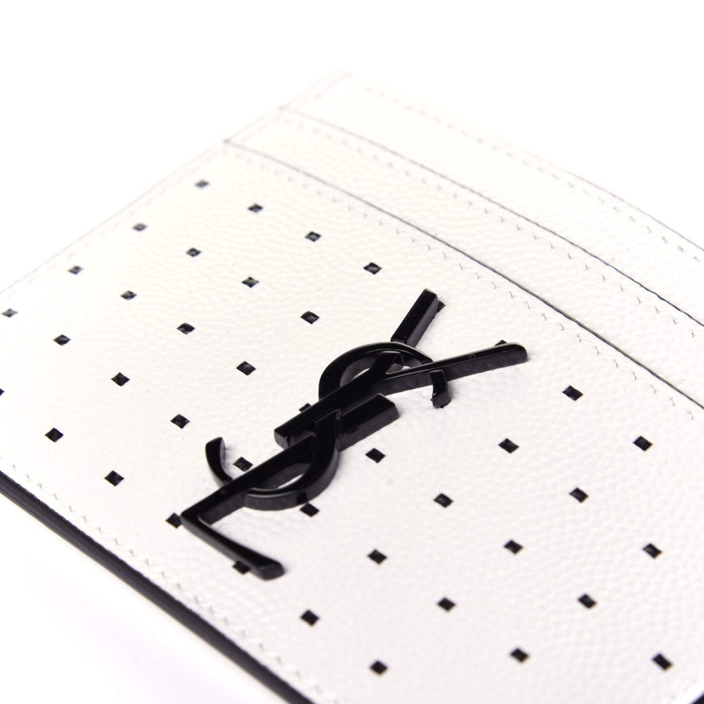 Grain De Poudre Geo Print Monogram Credit Card Case White