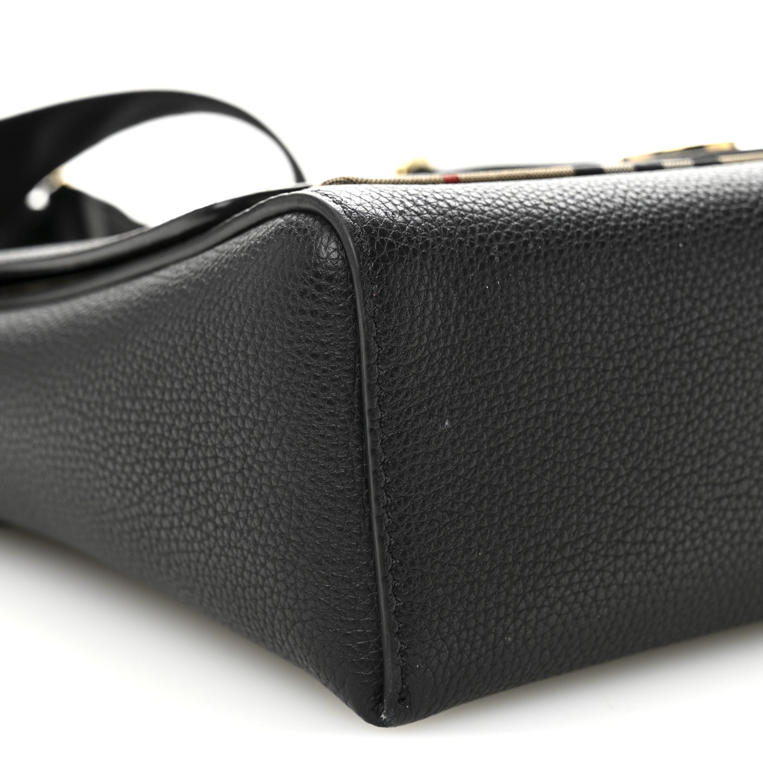 Burberry Coated Canvas Calfskin Vintage Check Medium Note Crossbody Bag Black 9 of 11