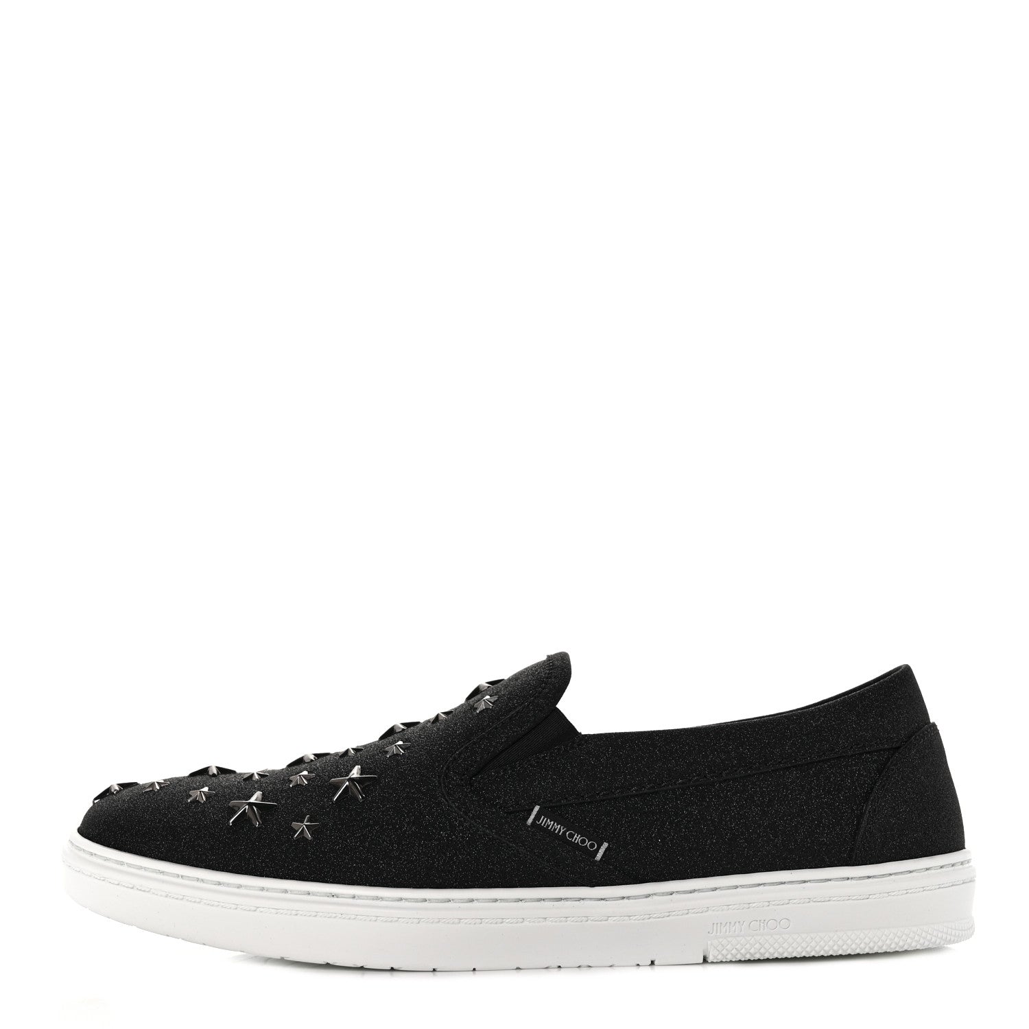 Jimmy Choo Fine Glitter Suede Mens Grove Sneakers 42 Black 1 of 7