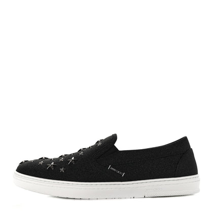 Jimmy Choo Fine Glitter Suede Mens Grove Sneakers 42 Black 1 of 7