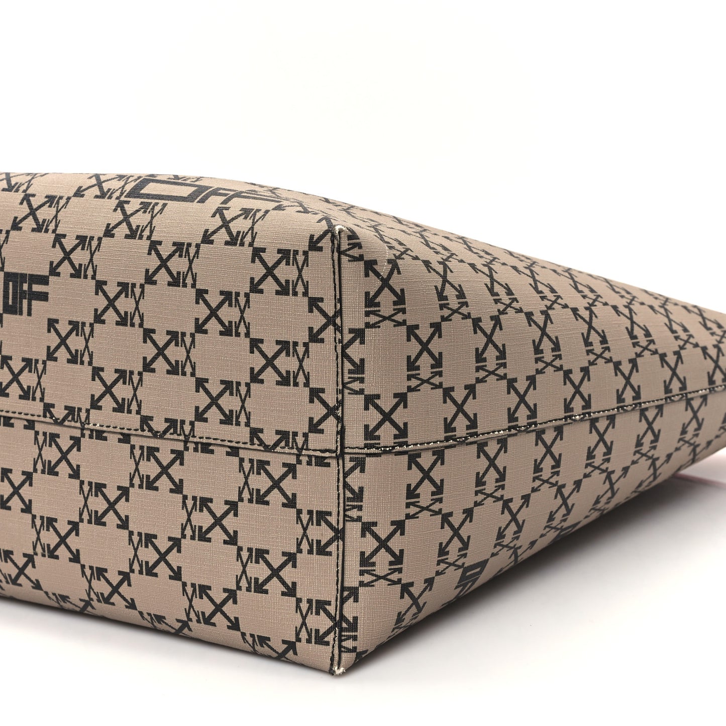 Coated Canvas Arrow Print Day Off Tote Bag Beige