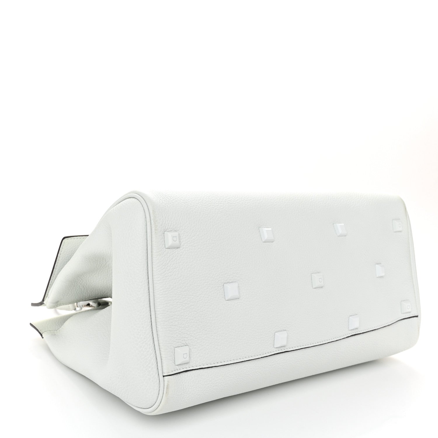 Salvatore Ferragamo Calfskin Large Studio Bag Astronaut White 4 of 12