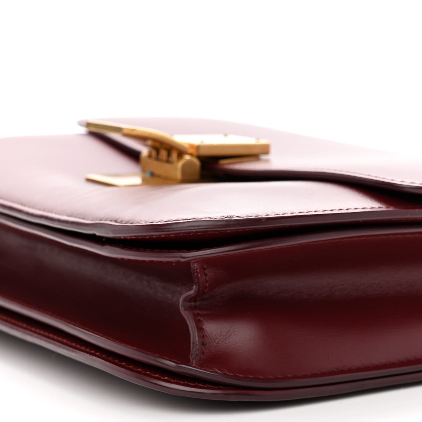 Box Calfskin Medium Classic Box Flap Bag Burgundy