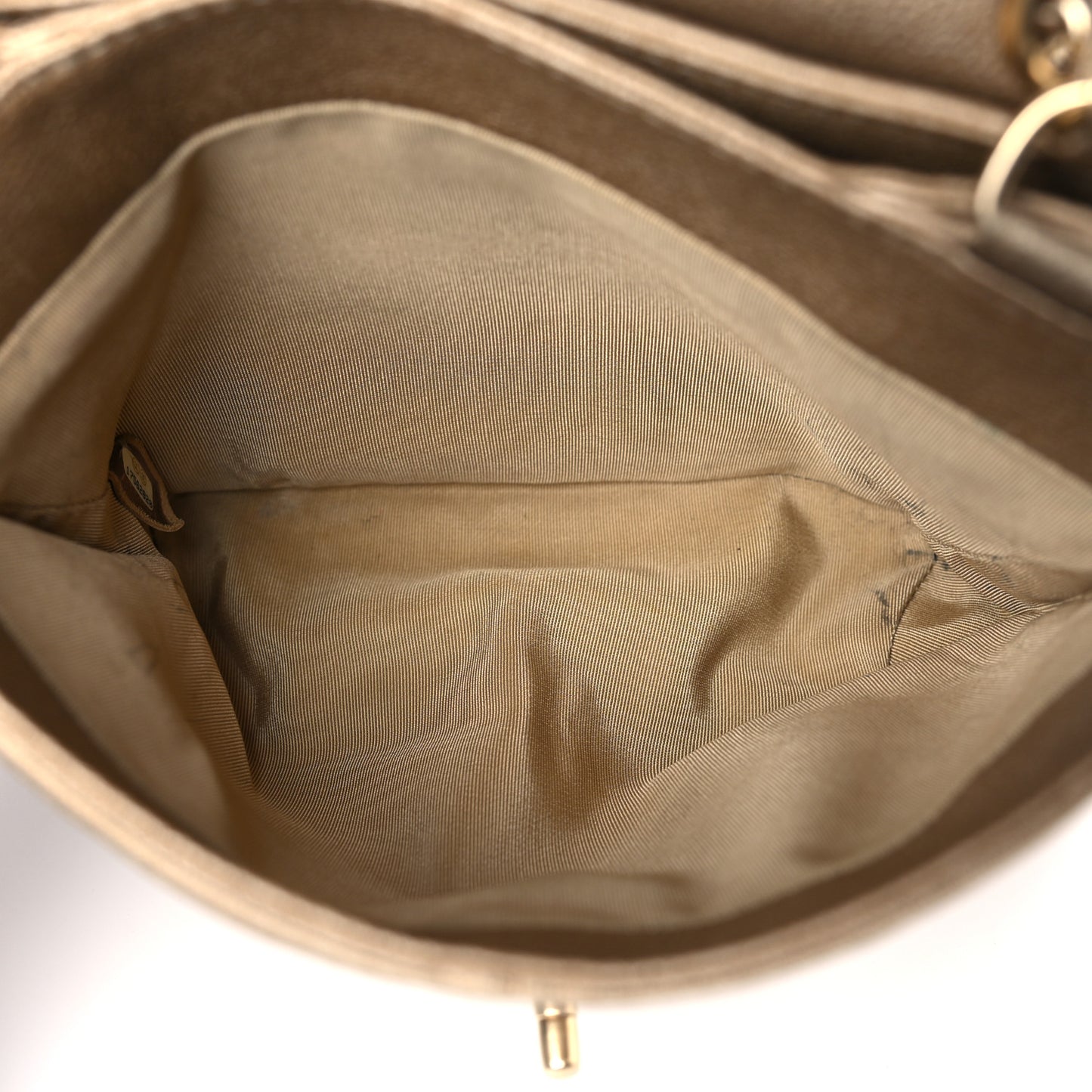 Metallic Calfskin Quilted Mini Trianon Messenger Flap Gold
