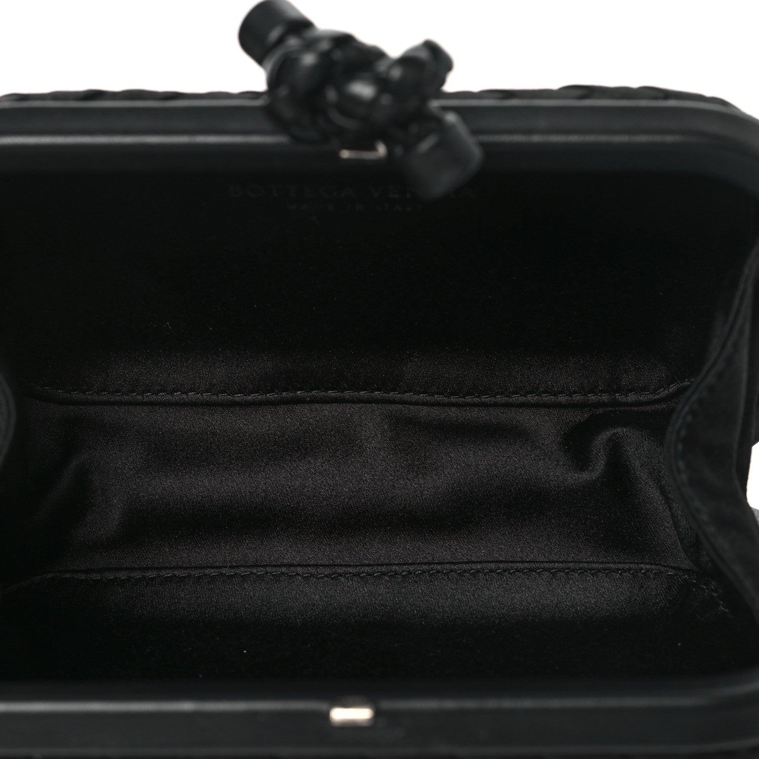 Bottega Veneta Satin Intreccio Impero Knot Clutch Black 5 of 9