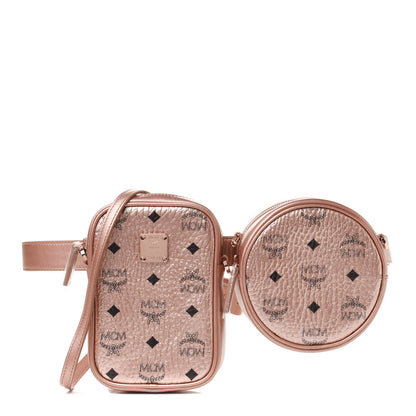 MCM Metallic Visetos Stark Original Belt Bag Champagne Gold 1 of 12