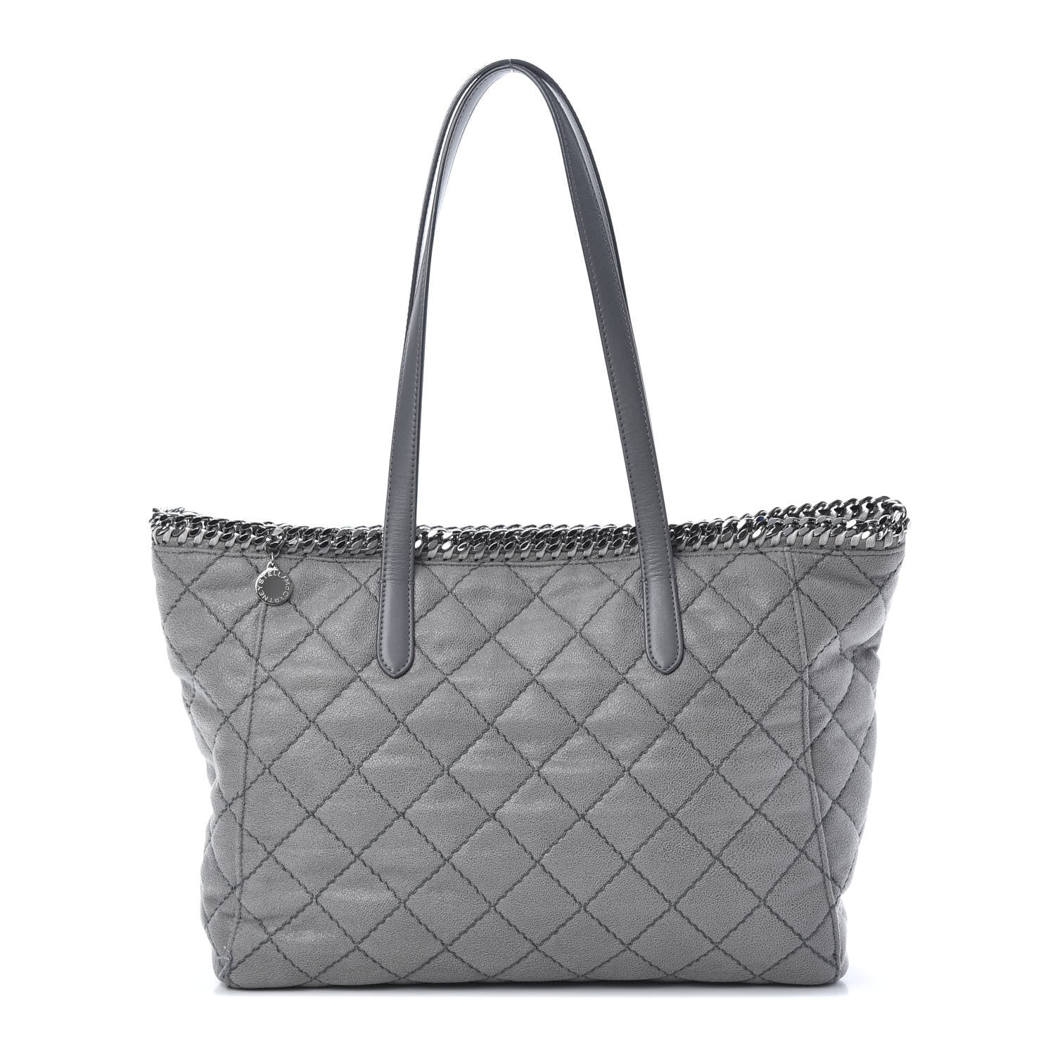 Stella McCartney Shaggy Deer Quilted Falabella East West Shopper Tote Grey 1 of 10
